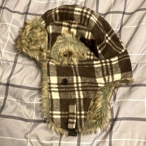 Brown Plaid Trapper Hat